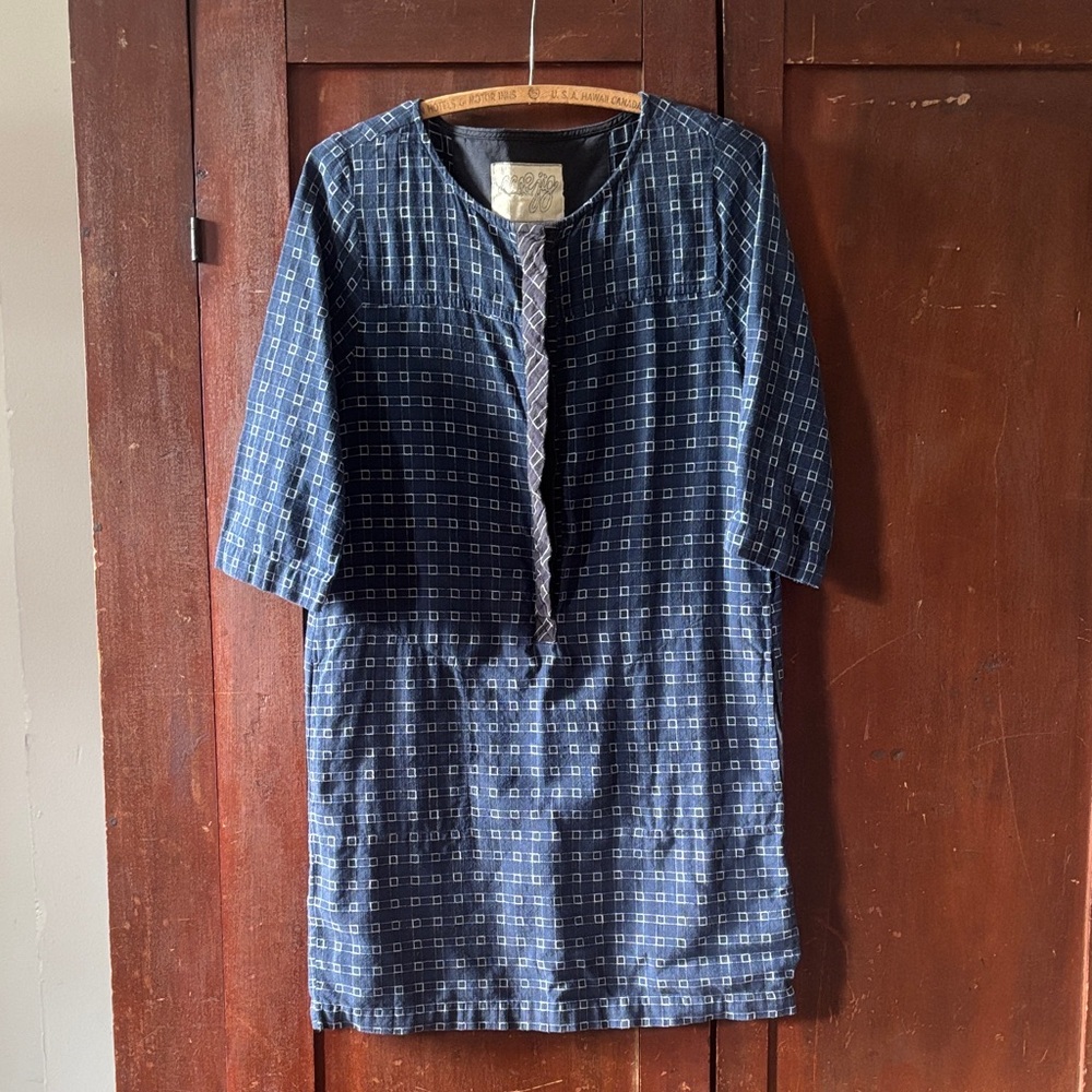 Ace & Jig Indigo Blue Geometric Shift Dress